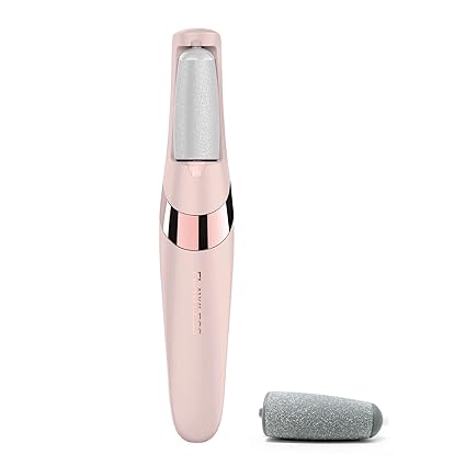 Souqzila electric pedicure foot file in pink with replaceable roller head and spare roller for callus removal