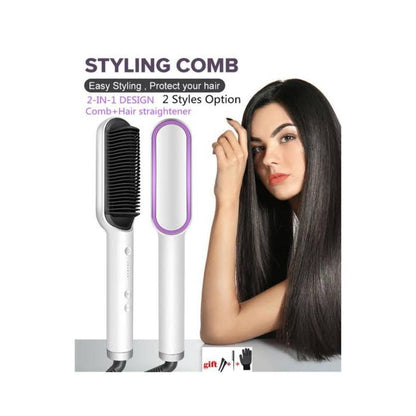 2 In 1 Hair Straightener Brush